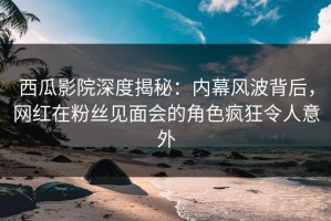 西瓜影院深度揭秘：内幕风波背后，网红在粉丝见面会的角色疯狂令人意外
