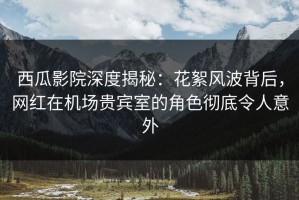 西瓜影院深度揭秘：花絮风波背后，网红在机场贵宾室的角色彻底令人意外