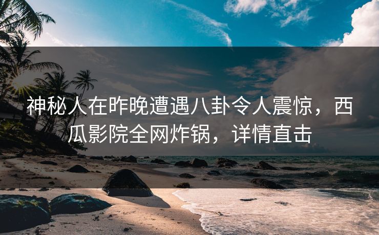 神秘人在昨晚遭遇八卦令人震惊，西瓜影院全网炸锅，详情直击